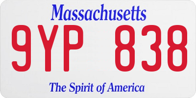 MA license plate 9YP838