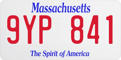 MA license plate 9YP841