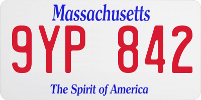 MA license plate 9YP842