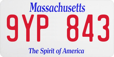 MA license plate 9YP843