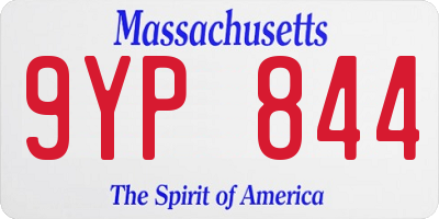 MA license plate 9YP844