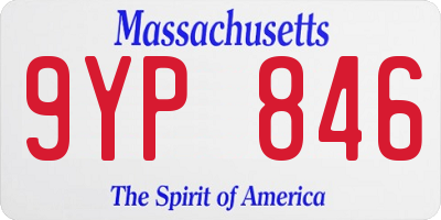 MA license plate 9YP846