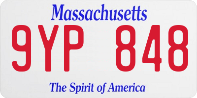 MA license plate 9YP848