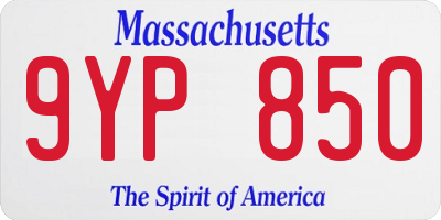 MA license plate 9YP850