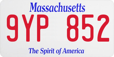 MA license plate 9YP852