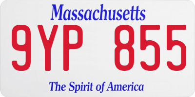 MA license plate 9YP855