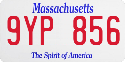 MA license plate 9YP856