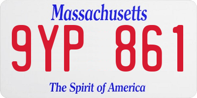 MA license plate 9YP861