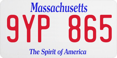 MA license plate 9YP865