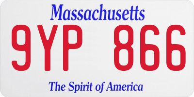 MA license plate 9YP866