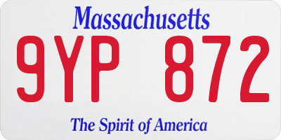 MA license plate 9YP872