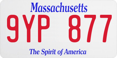MA license plate 9YP877