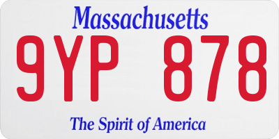 MA license plate 9YP878