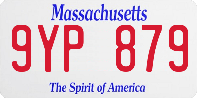 MA license plate 9YP879