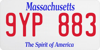 MA license plate 9YP883