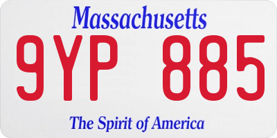 MA license plate 9YP885