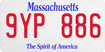 MA license plate 9YP886