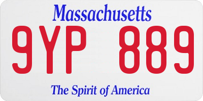 MA license plate 9YP889