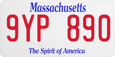 MA license plate 9YP890