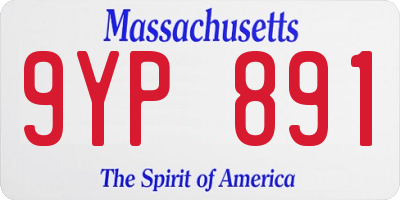 MA license plate 9YP891