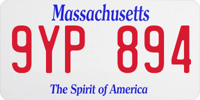 MA license plate 9YP894