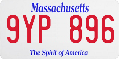 MA license plate 9YP896