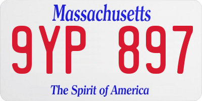 MA license plate 9YP897
