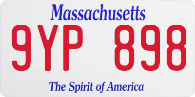 MA license plate 9YP898