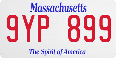 MA license plate 9YP899