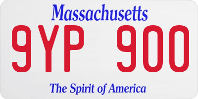 MA license plate 9YP900