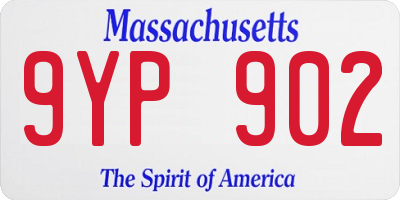 MA license plate 9YP902