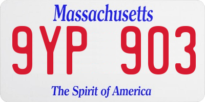 MA license plate 9YP903