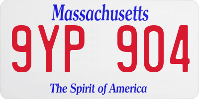 MA license plate 9YP904