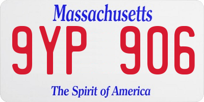 MA license plate 9YP906
