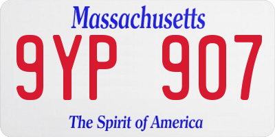 MA license plate 9YP907