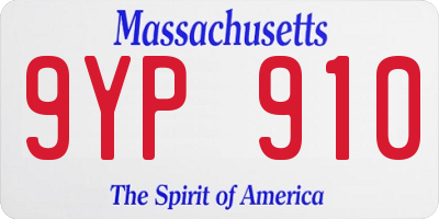 MA license plate 9YP910