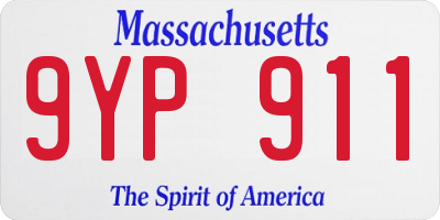 MA license plate 9YP911