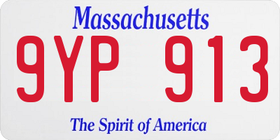 MA license plate 9YP913