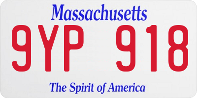 MA license plate 9YP918