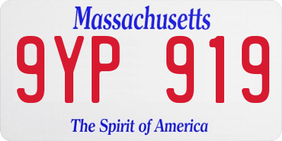 MA license plate 9YP919