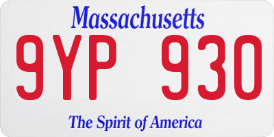 MA license plate 9YP930