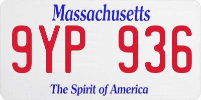 MA license plate 9YP936