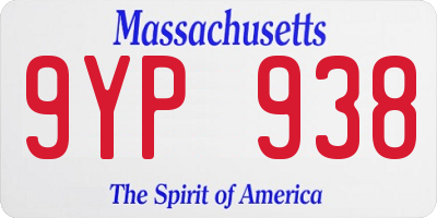 MA license plate 9YP938