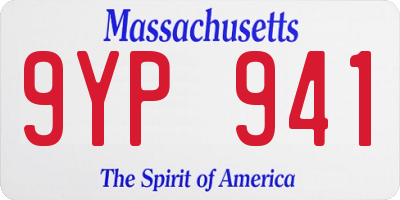 MA license plate 9YP941