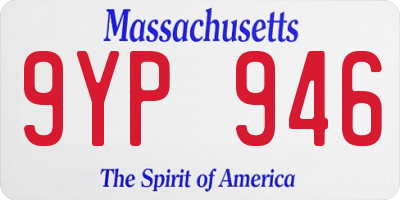 MA license plate 9YP946