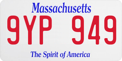 MA license plate 9YP949