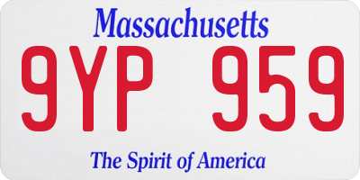 MA license plate 9YP959