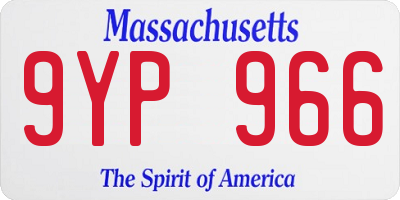 MA license plate 9YP966