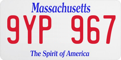 MA license plate 9YP967