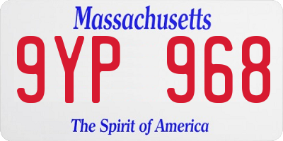 MA license plate 9YP968